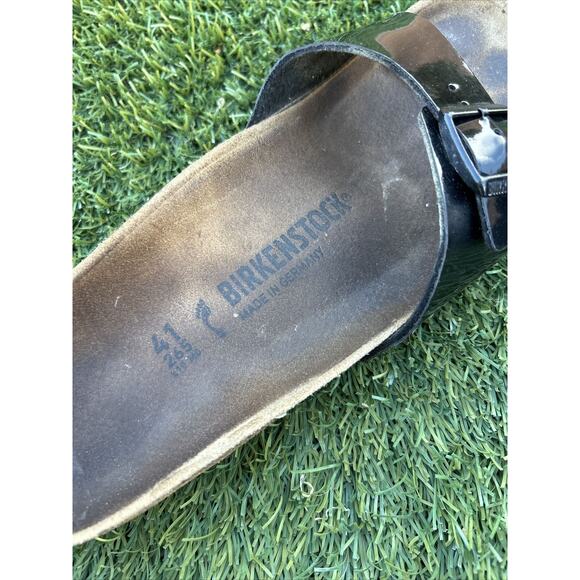 Birkenstock Unisex Madrid Black Patent Leather Slip On Sandals Size EU 41 L10 M8 - Picture 10 of 15